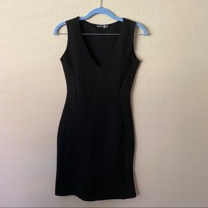 Black Bodycon Dress with Mesh Detail